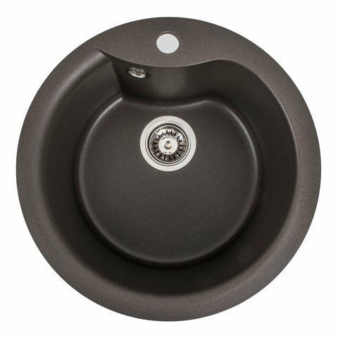 Гранітна мийка для кухні Platinum 480 TURAS матова Темна скеля 40328 фото