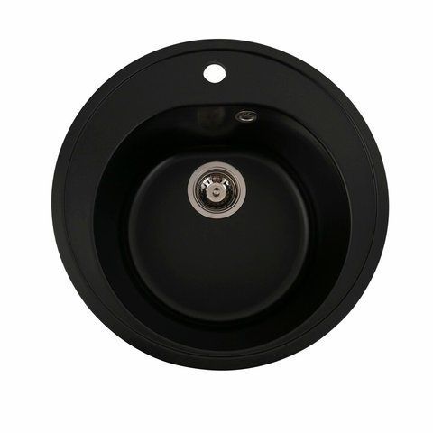 Гранітна мийка для кухні Platinum 510 LUNA матова Чорна 3332 фото