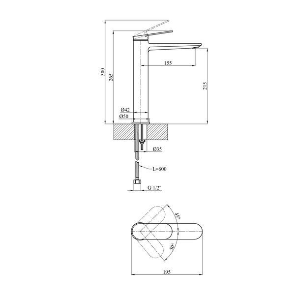 Смеситель для раковины Kroner Element 211111-3801 CV035944 фото