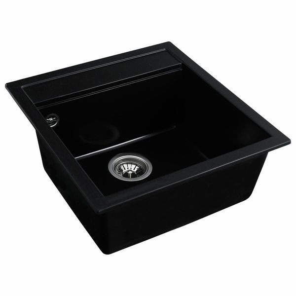 Гранитная мойка для кухни Platinum 5149 FIESTA матовая Черная 3838 фото
