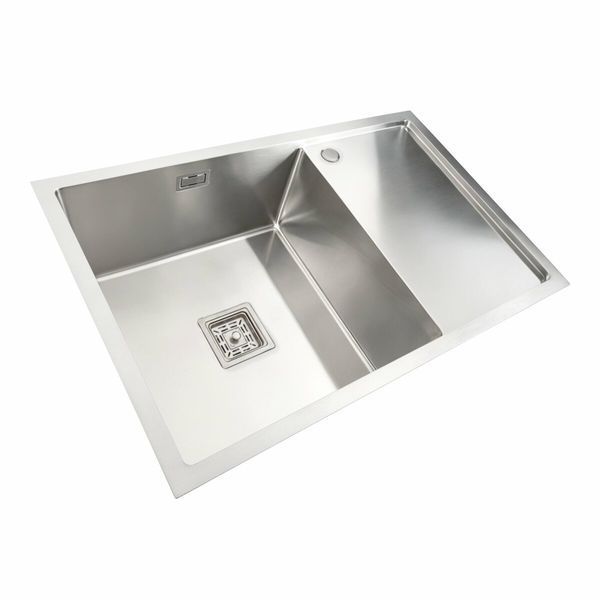 Кухонная мойка Platinum Handmade нержавейка 78*50 L (одно отверстие, квадратный сифон, 3,0/1,0 мм) 37682 фото