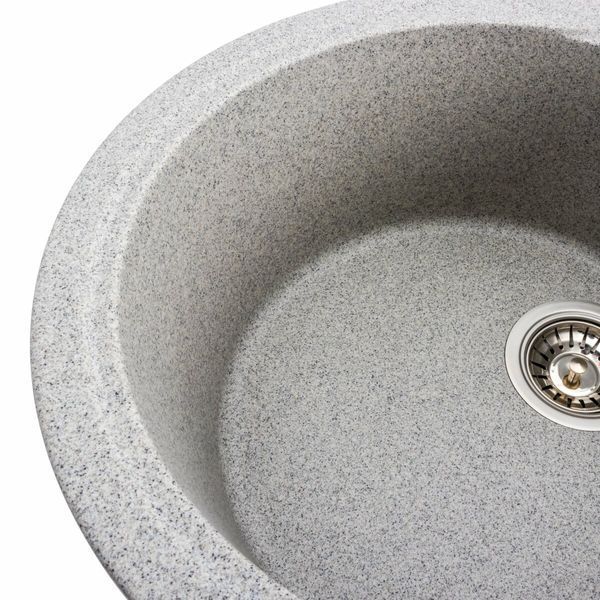 Гранитная мойка для кухни Platinum 5847 ONYX матовая (серая) 38972 фото