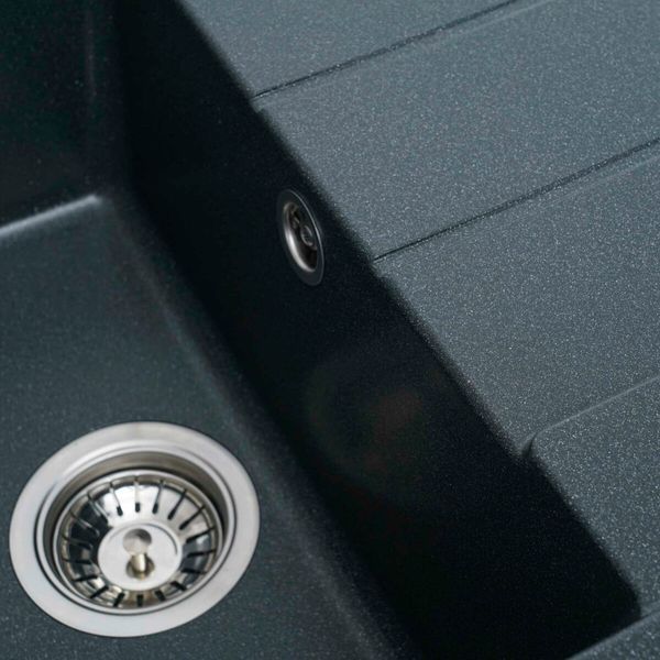 Гранитная мойка для кухни Platinum 6550 INTENSO матовая Антрацит 3871 фото
