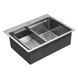Комплект кухонной мойки Kroner KRP Geb&uuml;rstet 63х50HM ST15 BLK SL43832 фото 8