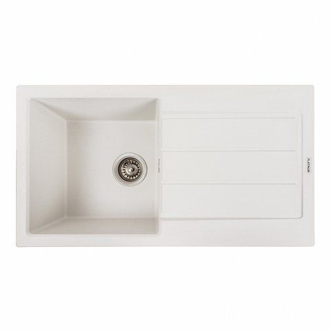 Гранитная мойка для кухни Platinum 7843 SOLID матовая Белая 42236 фото