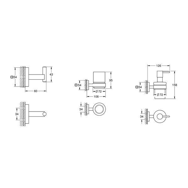 Набор аксессуаров для ванной комнаты Grohe QuickFix Start Cube 3 в 1 BF40961SC CV036653 фото