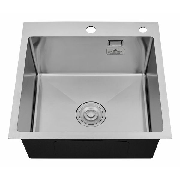 Комплект кухонной мойки Kroner KRP Geb&uuml;rstet 50х50HM ST16 WHI SL43135 фото