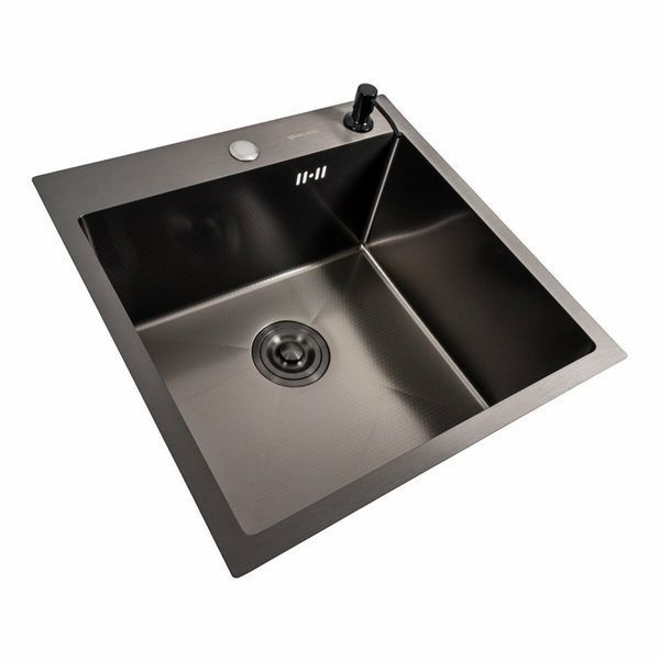 Комплект кухонної мийки Platinum Handmade 50*50 PVD DECOR pl23700 фото