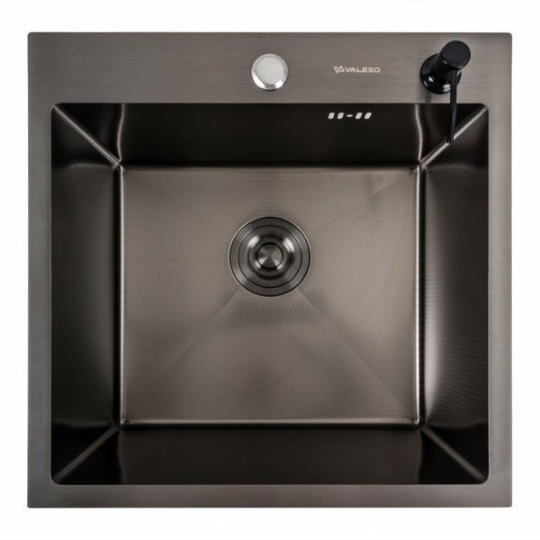 Комплект кухонної мийки Platinum Handmade 50*50 PVD DECOR pl23700 фото