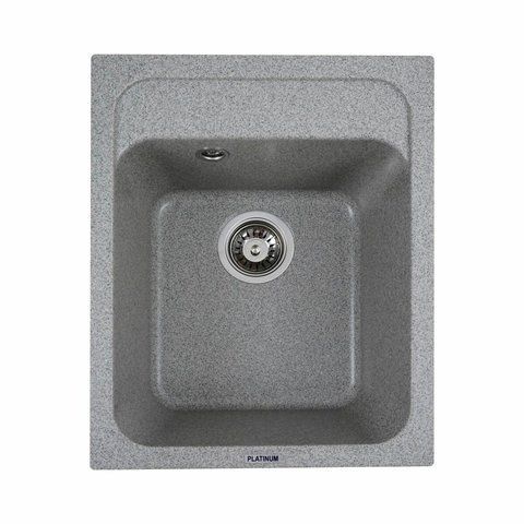 Гранитная мойка для кухни Platinum 4050 KORRADO матовая Серая 3547 фото