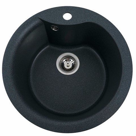 Гранитная мойка для кухни Platinum 480 TURAS матовая Антрацит 3844 фото