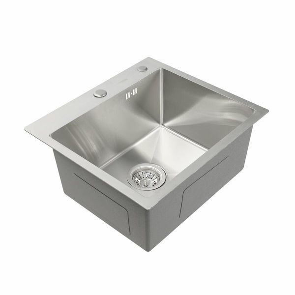 Мийка для кухні Platinum Handmade 500х450х220 (товщина 3,0/1,5 мм + корзина та дозатор в комплекті) 23622 фото