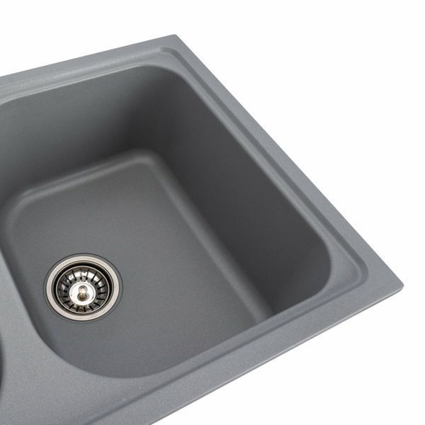 Гранитная мойка для кухни Platinum 7950 Equatoria матовый Серый металлик 36403 фото