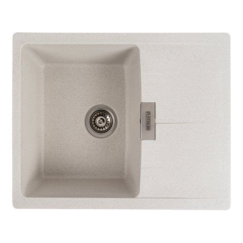 Гранитная мойка для кухни Platinum 6250 ZIRKONE матовая белая в точку 41584 фото