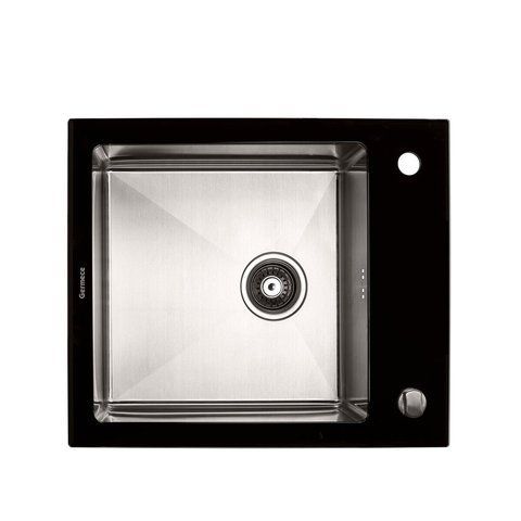 Кухонна мийка Platinum Handmade BLACK GLASS 600x510x200 23641 фото