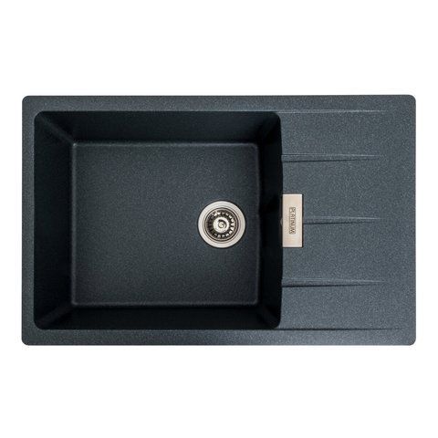 Гранітна мийка для кухні Platinum 7850 ROMA матова (антрацит) 38748 фото
