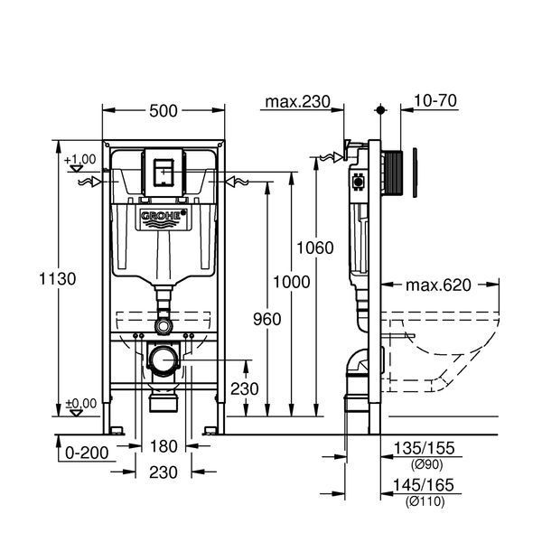 Инсталляция для унитаза Grohe QuickFix Solido 3 в 1 38811KF0 CV030561 фото
