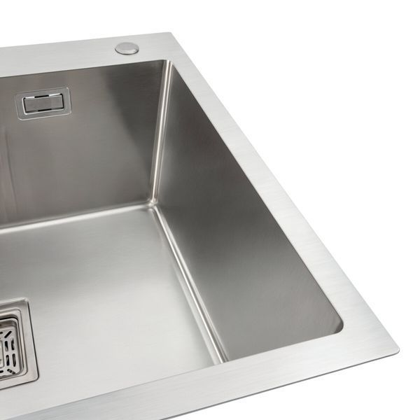 Кухонна мийка Platinum Handmade 60*50 (600x500x230 мм) HSB нержавійка 37669 фото