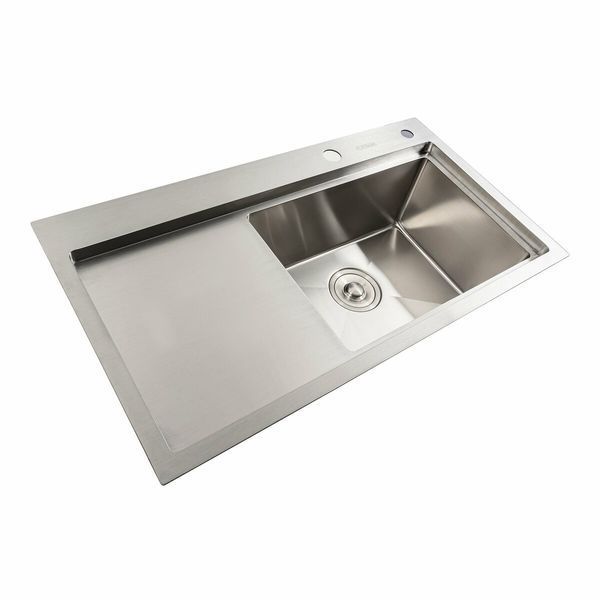 Кухонна мийка нержавійка 78*43 R Platinum Handmade (два отвори, круглий сифон 3,0/0,8) 42233 фото