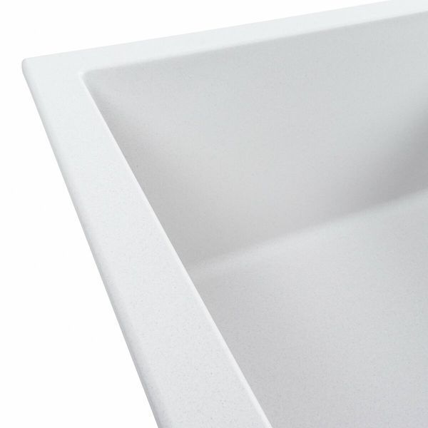 Гранитная мойка для кухни Platinum 6550 LOTOS матовая Белая 41448 фото