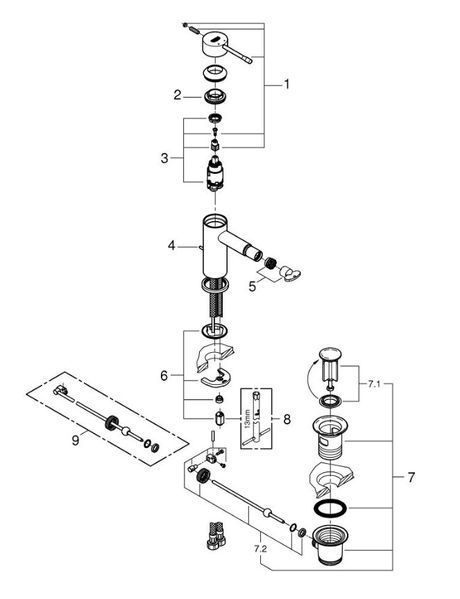 Змішувач для біде Essence New (32935001), Grohe 32935001/24178001 фото