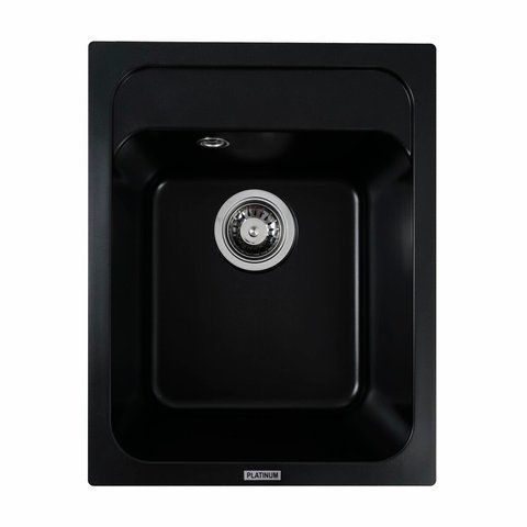 Гранитная мойка для кухни Platinum 4050 KORRADO матовая Черная 3551 фото