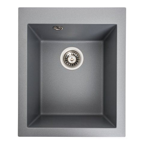 Гранітна мийка для кухні Platinum 4150 SOKIL матова (сірий металік) 38991 фото