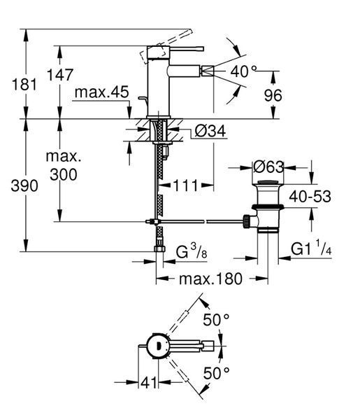 Змішувач для біде Essence New (32935001), Grohe 32935001/24178001 фото