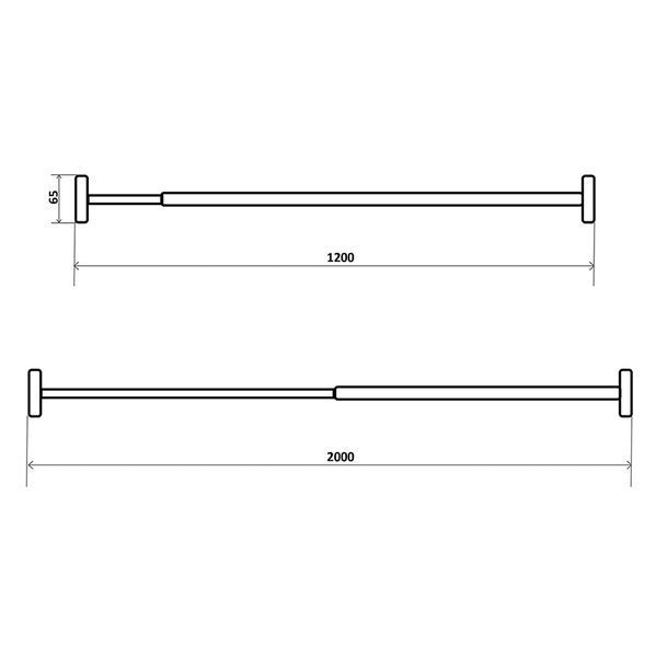 Карниз телескопический для ванной Direct 1,2-2 м. CV026158 фото