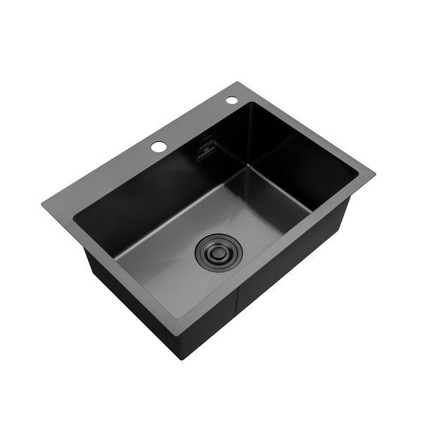 Кухонна мийка Kroner KRP Schwarze - 5843HM PVD (3.0/1.0 мм) CV022794 фото