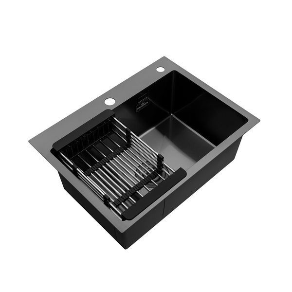Кухонна мийка Kroner KRP Schwarze - 5843HM PVD (3.0/1.0 мм) CV022794 фото