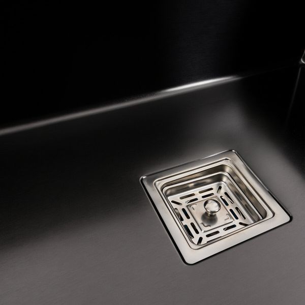 Кухонна мийка Platinum Handmade 60*50 (600x500x230 мм) PVD чорна HSB 37670 фото