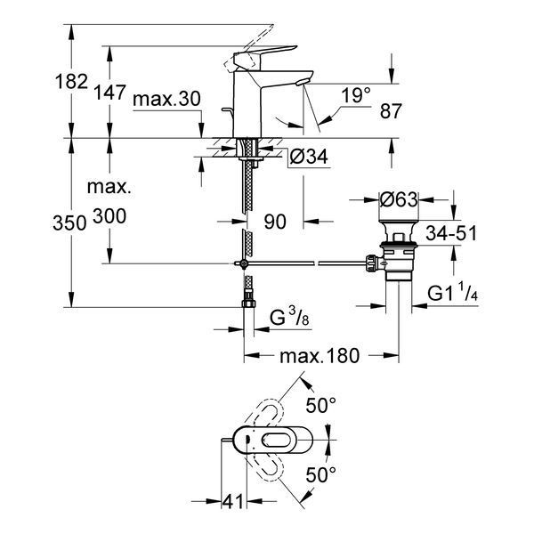 Смеситель для раковины Grohe BauLoop S-Size 23335000 CV031070 фото