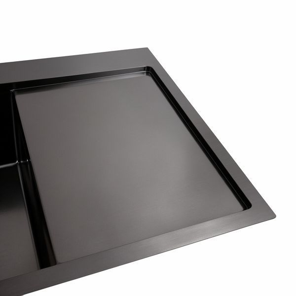 Кухонная мойка Platinum Handmade 78*50В L PVD черная, (толщина 3.0/1.0 мм) 37686 фото