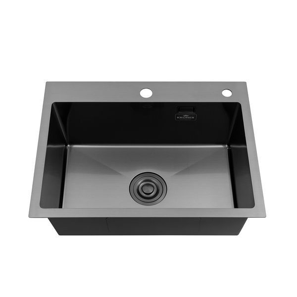 Кухонна мийка Kroner KRP Schwarze - 5843HM PVD (3.0/1.0 мм) CV022794 фото