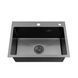 Кухонна мийка Kroner KRP Schwarze - 5843HM PVD (3.0/1.0 мм) CV022794 фото 3