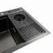 Комплект кухонной мойки 780x460x210 PVD Platinum со смесителем водопад pl42238 фото 4