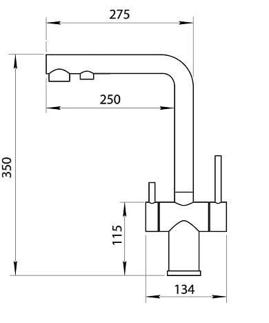 Комбинированный смеситель на кухню черный на 4 воды Nett FBB-33 155 фото