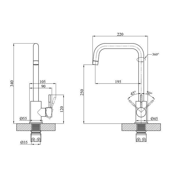 Змішувач для кухні Agua Acero - INOX037 CV023286 фото