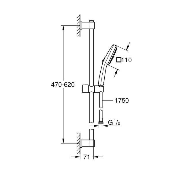 Душовий гарнітур Grohe Vitalio Comfort 110 26928001 CV036764 фото