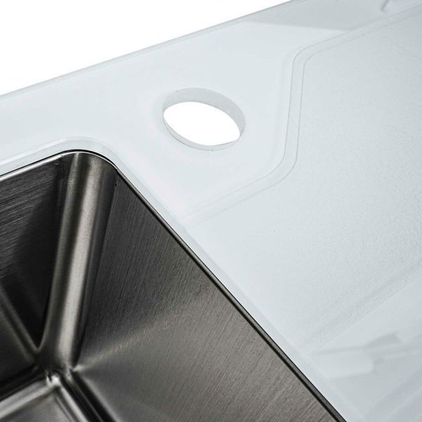 Кухонна мийка Platinum Handmade WHITE GLASS 780х510х200 23645 фото