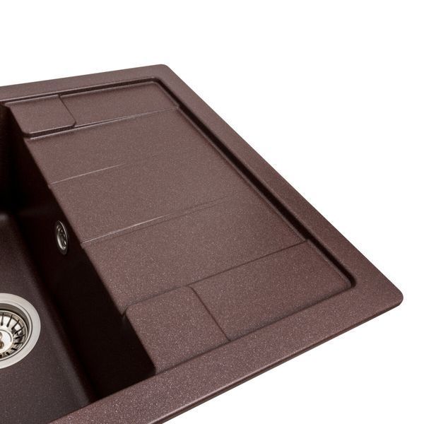 Гранітна мийка для кухні Platinum 6550 INTENSO матова Мокко 3482 фото