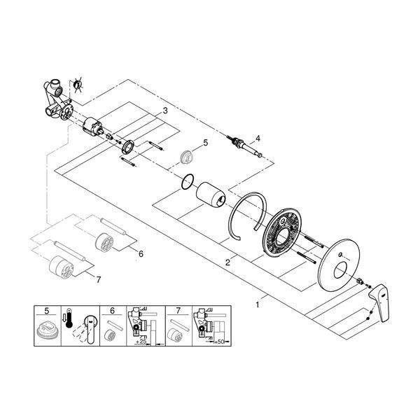 Змішувач прихованого монтажу для ванни Grohe Start Flow 29117000 CV036281 фото
