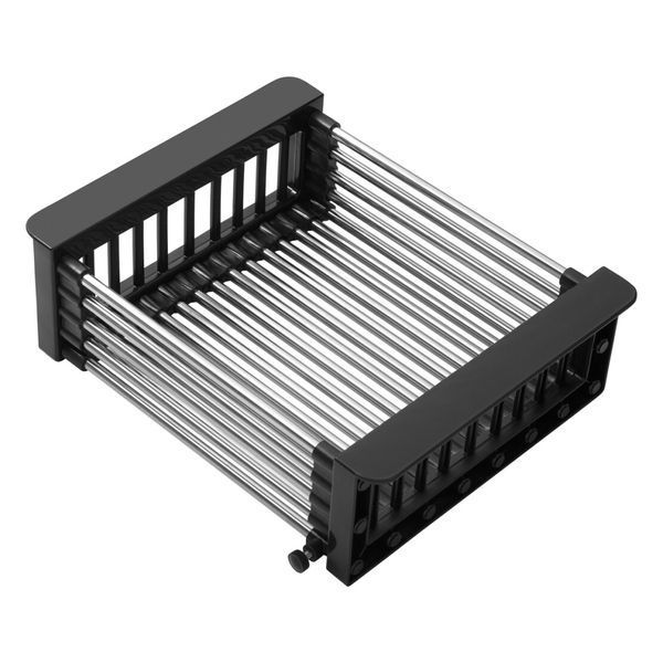 Комплект кухонної мийки Kroner KRP Schwarze 45х45HM PVD ST07 Grafite SL43374 фото