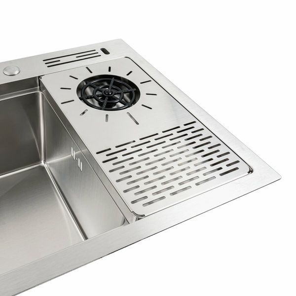 Комплект кухонной мойки 780x460x210 Platinum со смесителем водопад pl62374 фото