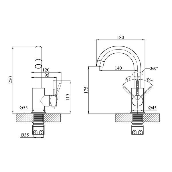 Змішувач для раковини Agua Acero - INOX011 CV023287 фото