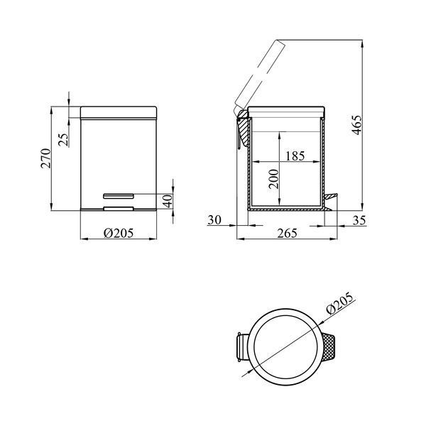 Відро для сміття Potato P412 5 л CV026875 фото
