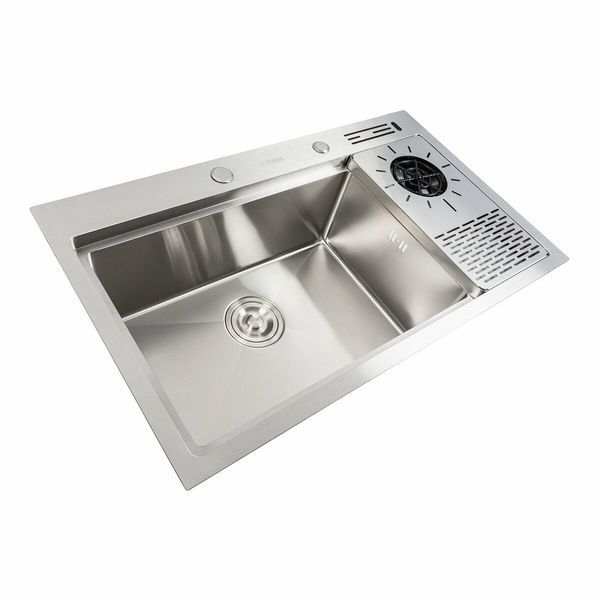 Комплект кухонной мойки 780x460x210 Platinum со смесителем водопад pl62374 фото