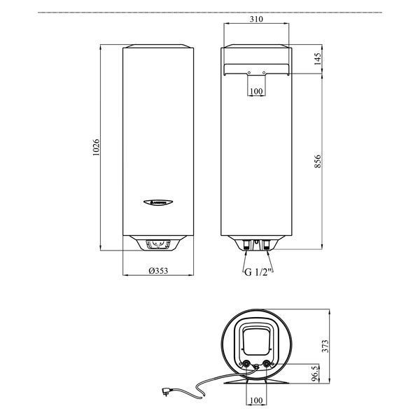 Водонагрівач Ariston Slim PRO1 ECO 65V 1,8K PL EU з мокрим ТЕНом 3626461 CV034049 фото