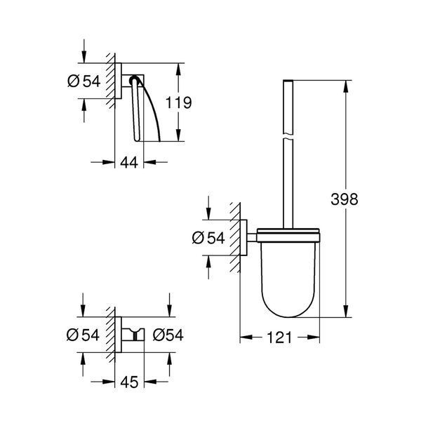 Набір аксесуарів для ванної кімнати Grohe QuickFix Start 3 в 1 41204000 CV031772 фото